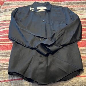 Geoffrey Beene Fitted Men's Black Dress Shirt 15 1/2